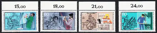 BERLIN 1986 Michel-Nummer 754-757 postfrisch SATZ(4) EINZELMARKEN RÄNDER oben - Handwerksberufe