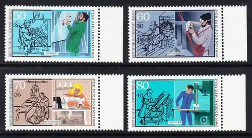 BERLIN 1986 Michel-Nummer 754-757 postfrisch SATZ(4) EINZELMARKEN RÄNDER rechts - Handwerksberufe