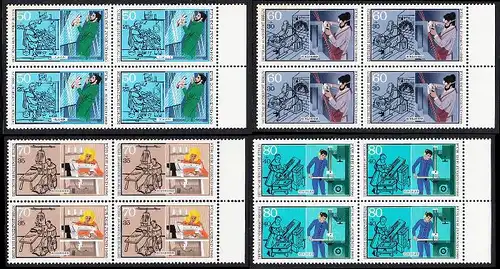 BERLIN 1986 Michel-Nummer 754-757 postfrisch SATZ(4) BLÖCKE RÄNDER rechts - Handwerksberufe