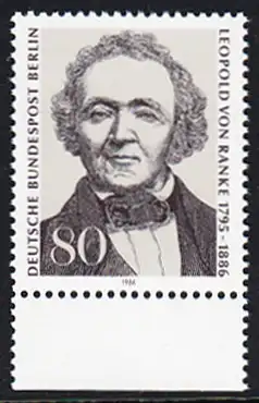 BERLIN 1986 Michel-Nummer 759 postfrisch EINZELMARKE RAND unten - Leopold von Ranke, Historiker