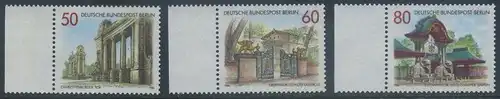 BERLIN 1986 Michel-Nummer 761-763 postfrisch SATZ(3) EINZELMARKEN RÄNDER links - Portale und Tore in Berlin