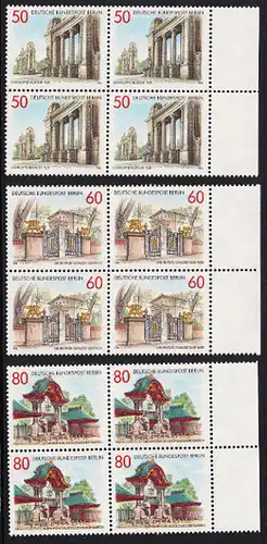 BERLIN 1986 Michel-Nummer 761-763 postfrisch SATZ(3) BLÖCKE RÄNDER rechts - Portale und Tore in Berlin