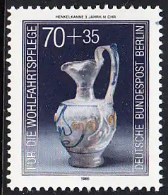 BERLIN 1986 Michel-Nummer 767 postfrisch EINZELMARKE - Kostbare Gläser: Kännchen mit Fadenauflage