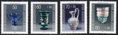 BERLIN 1986 Michel-Nummer 765-768 postfrisch SATZ(4) EINZELMARKEN - Kostbare Gläser