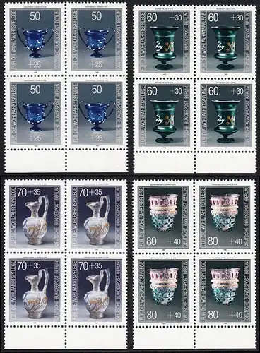 BERLIN 1986 Michel-Nummer 765-768 postfrisch SATZ(4) BLÖCKE RÄNDER unten - Kostbare Gläser