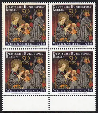 BERLIN 1986 Michel-Nummer 769 postfrisch BLOCK RÄNDER unten - Weihnachten