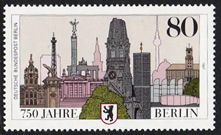BERLIN 1987 Michel-Nummer 776 postfrisch EINZELMARKE - 750 Jahre Berlin