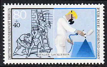 BERLIN 1987 Michel-Nummer 783 postfrisch EINZELMARKE - Handwerksberufe: Maler/Lackierer