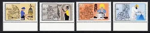 BERLIN 1987 Michel-Nummer 780-783 postfrisch SATZ(4) EINZELMARKEN RÄNDER unten - Handwerksberufe