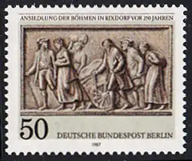 BERLIN 1987 Michel-Nummer 784 postfrisch EINZELMARKE - Ansiedlung der Böhmen in Rixdorf vor 250 Jahren