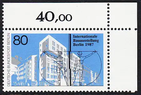 BERLIN 1987 Michel-Nummer 785 postfrisch EINZELMARKE ECKRAND oben rechts - Internationale Bauausstellung (IBA), Berlin