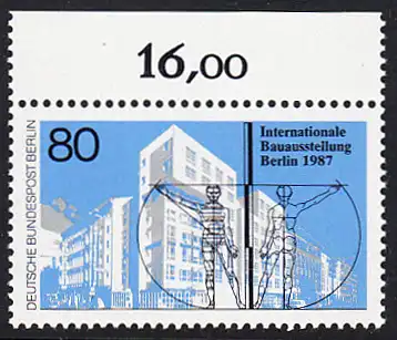 BERLIN 1987 Michel-Nummer 785 postfrisch EINZELMARKE RAND oben (a) - Internationale Bauausstellung (IBA), Berlin