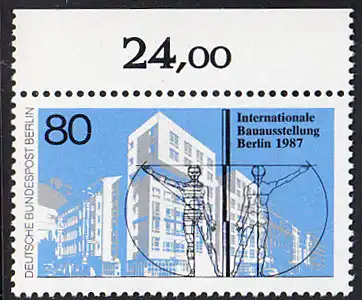 BERLIN 1987 Michel-Nummer 785 postfrisch EINZELMARKE RAND oben (b) - Internationale Bauausstellung (IBA), Berlin