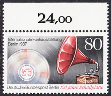 BERLIN 1987 Michel-Nummer 787 postfrisch EINZELMARKE RAND oben (b) - Internationale Funkausstellung (IFA), Berlin