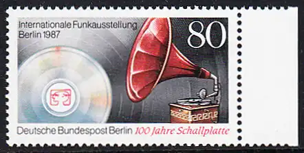 BERLIN 1987 Michel-Nummer 787 postfrisch EINZELMARKE RAND rechts - Internationale Funkausstellung (IFA), Berlin