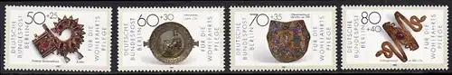 BERLIN 1987 Michel-Nummer 789-792 postfrisch SATZ(4) EINZELMARKEN - Gold- und Silberschmiedekunst