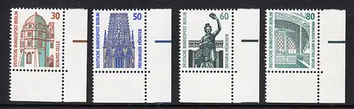 BERLIN 1987 Michel-Nummer 793-796 postfrisch SATZ(4) EINZELMARKEN ECKRÄNDER unten rechts - Sehenswürdigkeiten