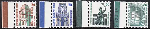 BERLIN 1987 Michel-Nummer 793-796 postfrisch SATZ(4) EINZELMARKEN RÄNDER links (a) - Sehenswürdigkeiten
