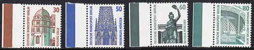BERLIN 1987 Michel-Nummer 793-796 postfrisch SATZ(4) EINZELMARKEN RÄNDER links (b) - Sehenswürdigkeiten
