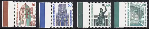 BERLIN 1987 Michel-Nummer 793-796 postfrisch SATZ(4) EINZELMARKEN RÄNDER links (c) - Sehenswürdigkeiten