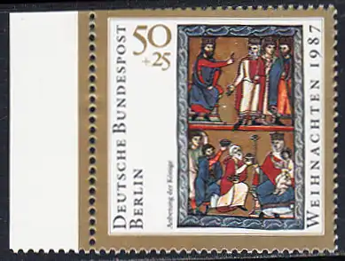 BERLIN 1987 Michel-Nummer 797 postfrisch EINZELMARKE RAND links - Weihnachten