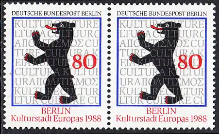 BERLIN 1988 Michel-Nummer 800 postfrisch horiz.PAAR - Berlin, Kulturhauptstadt Europas 1988