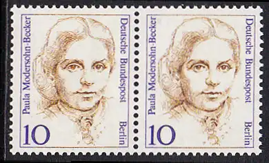 BERLIN 1988 Michel-Nummer 806 postfrisch horiz.PAAR - Frauen der deutschen Geschichte: Paula Modersohn-Becker, Malerin