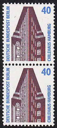 BERLIN 1988 Michel-Nummer 816 postfrisch vert.PAAR - Sehenswürdigkeiten: St.-Petri-Dom, Schleswig