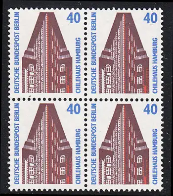 BERLIN 1988 Michel-Nummer 816 postfrisch BLOCK - Sehenswürdigkeiten: St.-Petri-Dom, Schleswig