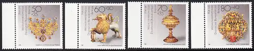 BERLIN 1988 Michel-Nummer 818-821 postfrisch SATZ(4) EINZELMARKEN RÄNDER links - Gold- und Silberschmiedekunst