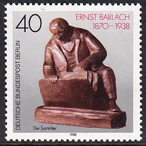 BERLIN 1988 Michel-Nummer 823 postfrisch EINZELMARKE - Ernst Barlach, Bildhauer, Grafiker und Dichter