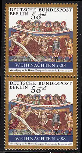 BERLIN 1988 Michel-Nummer 829 postfrisch vert.PAAR - Weihnachten