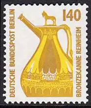 BERLIN 1989 Michel-Nummer 832 postfrisch EINZELMARKE - Sehenswürdigkeiten: Bronzekanne, Reinheim
