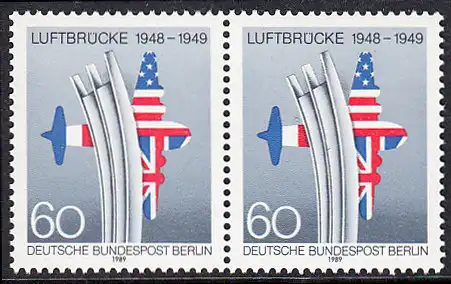 BERLIN 1989 Michel-Nummer 842 postfrisch horiz.PAAR - Beendigung der Blockade von Berlin