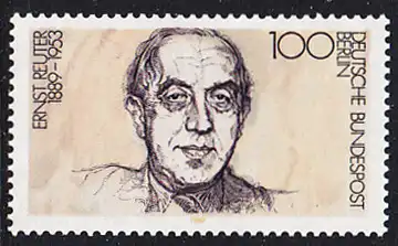 BERLIN 1989 Michel-Nummer 846 postfrisch EINZELMARKE - Ernst Reuter, Politiker, Oberbürgermeister von Berlin