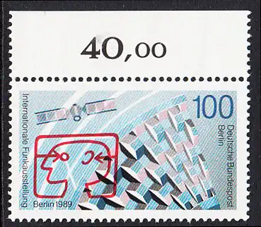 BERLIN 1989 Michel-Nummer 847 postfrisch EINZELMARKE RAND oben - Internationale Funkausstellung (IFA), Berlin