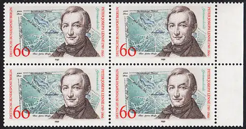BERLIN 1989 Michel-Nummer 850 postfrisch BLOCK RÄNDER rechts - Peter Joseph Lenné, Gartenarchitekt