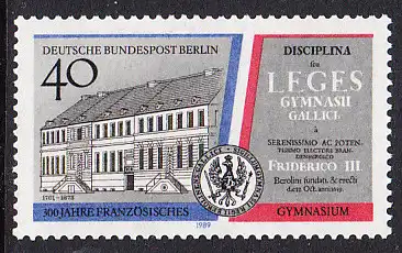 BERLIN 1989 Michel-Nummer 856 postfrisch EINZELMARKE - Französisches Gymnasium, Berlin