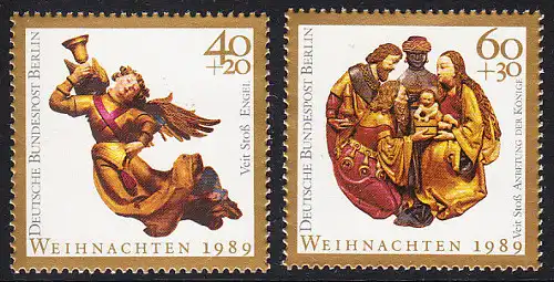 BERLIN 1989 Michel-Nummer 858-859 postfrisch SATZ(2) EINZELMARKEN - Weihnachten