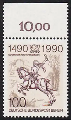BERLIN 1990 Michel-Nummer 860 postfrisch EINZELMARKE RAND oben (a) - Internationale Postverbindungen in Europa