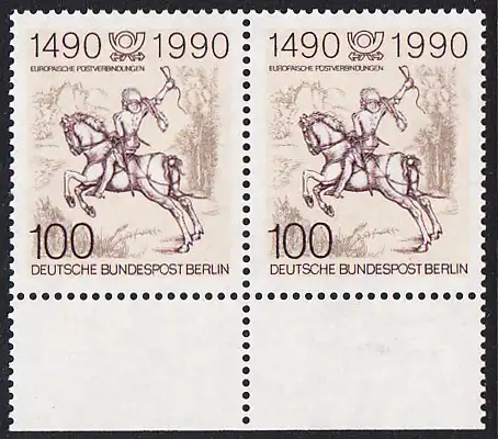 BERLIN 1990 Michel-Nummer 860 postfrisch horiz.PAAR RAND unten - Internationale Postverbindungen in Europa