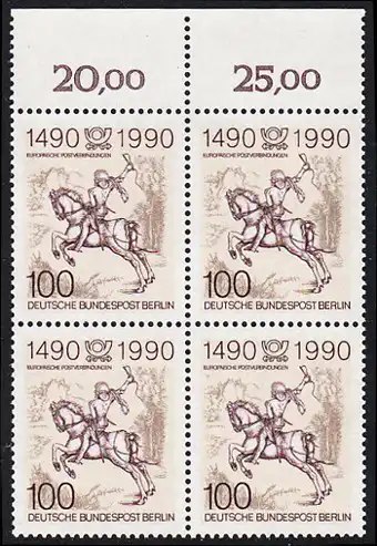 BERLIN 1990 Michel-Nummer 860 postfrisch BLOCK RÄNDER oben - Internationale Postverbindungen in Europa