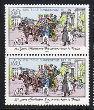 BERLIN 1990 Michel-Nummer 861 postfrisch vert.PAAR - Öffentlicher Personennahverkehr in Berlin