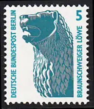 BERLIN 1990 Michel-Nummer 863 postfrisch EINZELMARKE - Sehenswürdigkeiten: Löwenstandbild, Braunschweig