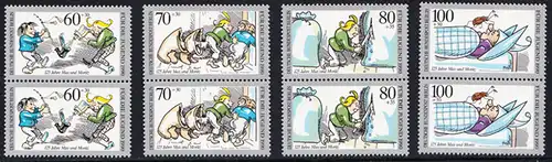 BERLIN 1990 Michel-Nummer 868-871 postfrisch SATZ(4) vert.PAARE - 125 Jahre Max und Moritz