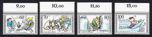 BERLIN 1990 Michel-Nummer 868-871 postfrisch SATZ(4) EINZELMARKEN RÄNDER oben