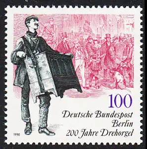 BERLIN 1990 Michel-Nummer 872 postfrisch EINZELMARKE - 200 Jahre Drehorgel