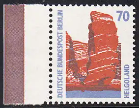 BERLIN 1990 Michel-Nummer 874 postfrisch EINZELMARKE RAND links - Sehenswürdigkeiten: Helgoland