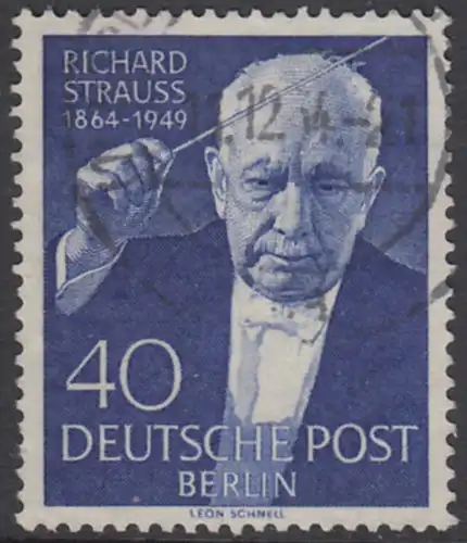 BERLIN 1954 Michel-Nummer 124 gestempelt EINZELMARKE (a)