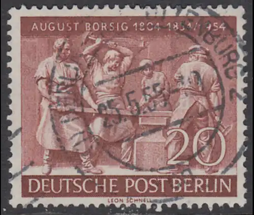 BERLIN 1954 Michel-Nummer 125 gestempelt EINZELMARKE (m)
